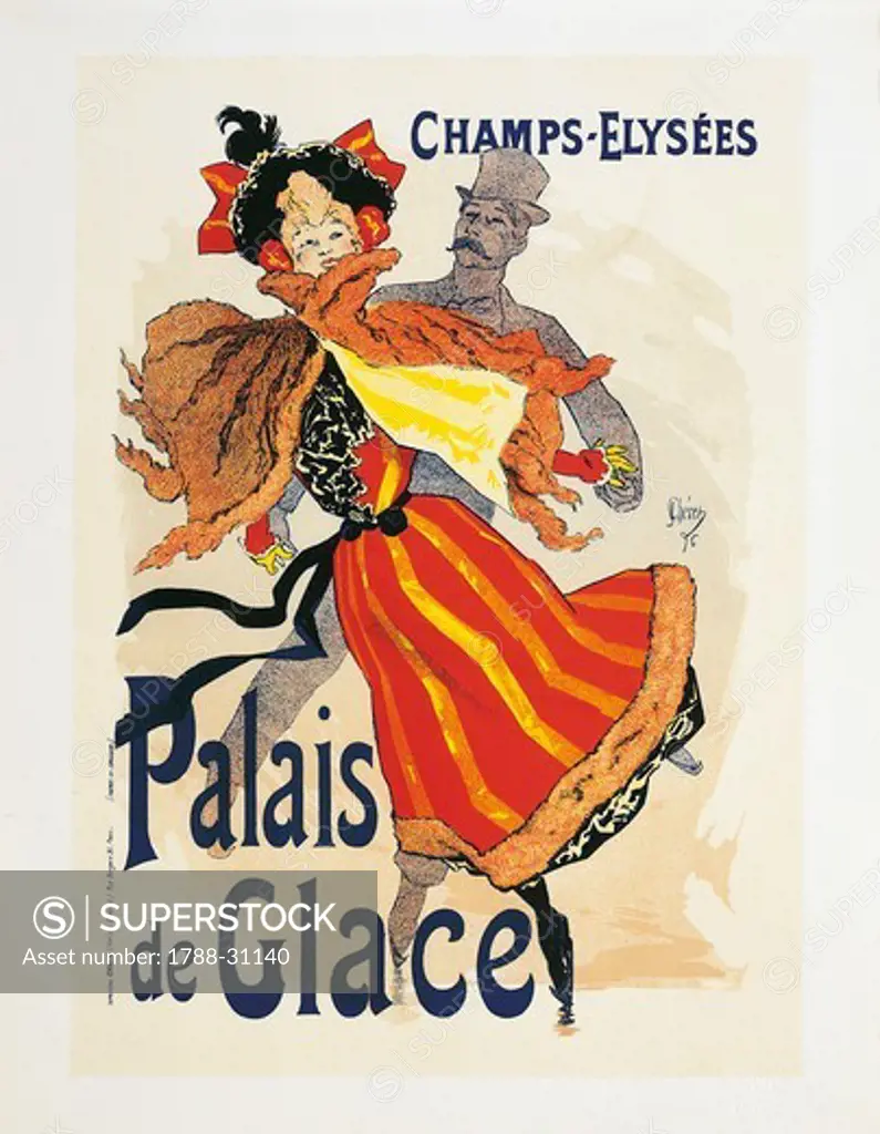 Posters, France, 20th century. Jules Cheret (1836-1932), Champs Elysees. Palais de Glace (Ice Palace).