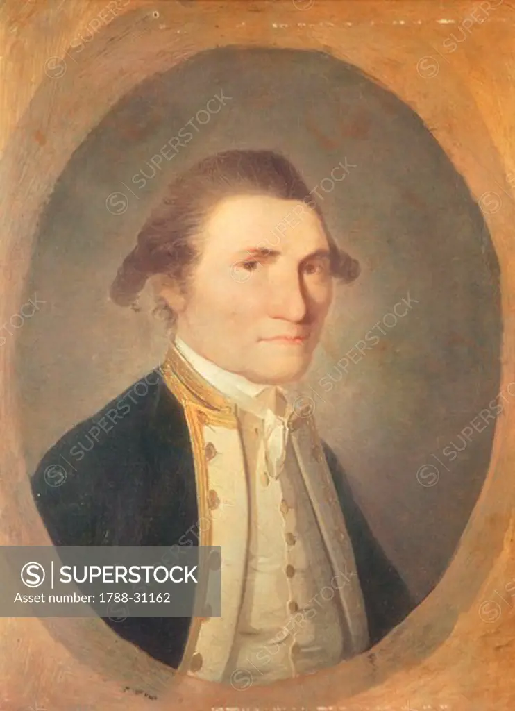 Portrait of James Cook (Marton in Cleveland, 1728-Hawaii, 1779), 18th Century.