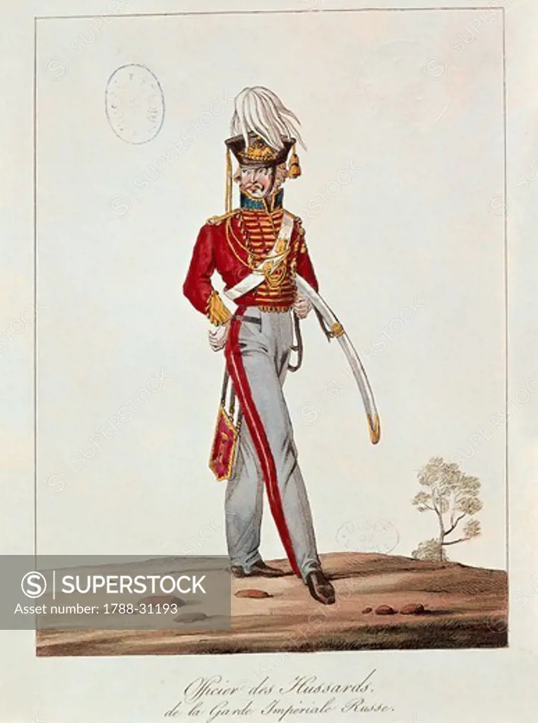 Militaria, Russia, 19th century. Uniforms of the Russian army: Hussar officer