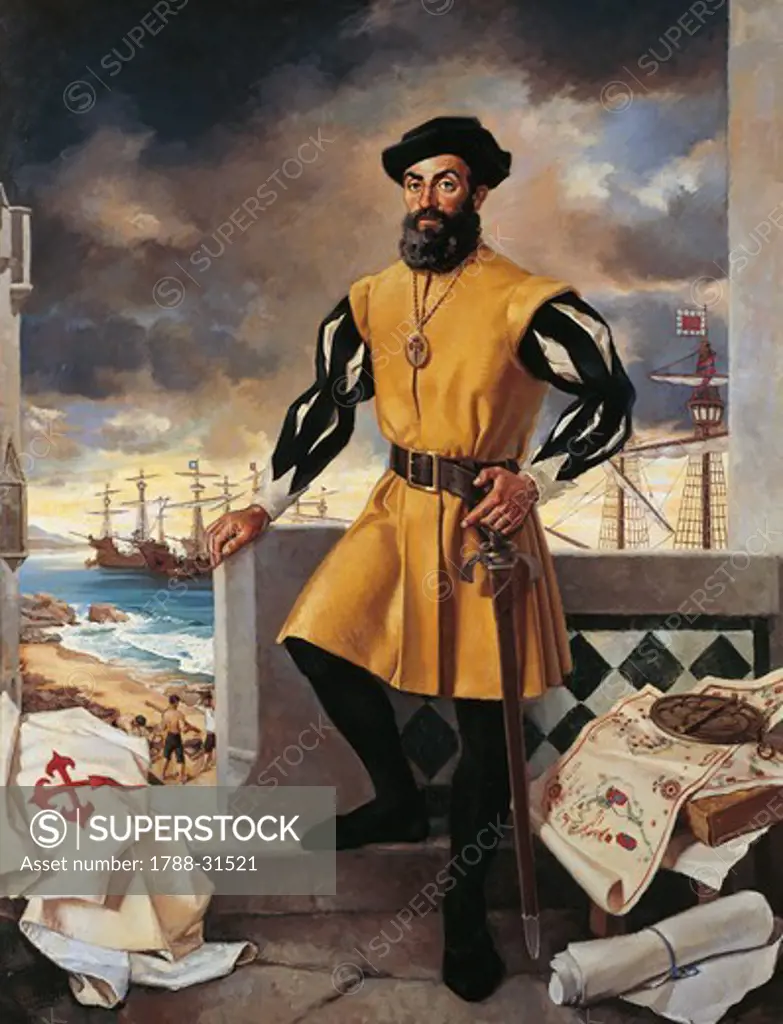 Portrait of Ferdinand Magellan (Sabrosa 1480-Mactan 1521), Portuguese explorer.