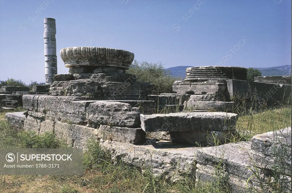 Old ruins of a built structure, Samos, Greece