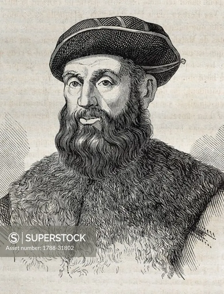 Portrait of Ferdinand Magellan (Sabrosa 1480-Mactan 1521), Portuguese  explorer. - SuperStock
