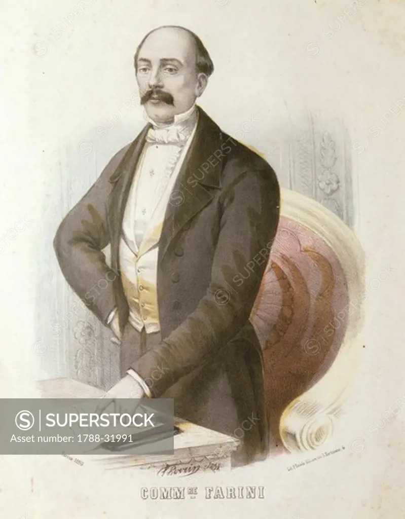 Portrait of Luigi Carlo Farini (Russia 1812 - Quarto 1866), Doctor, historian and Italian politician.