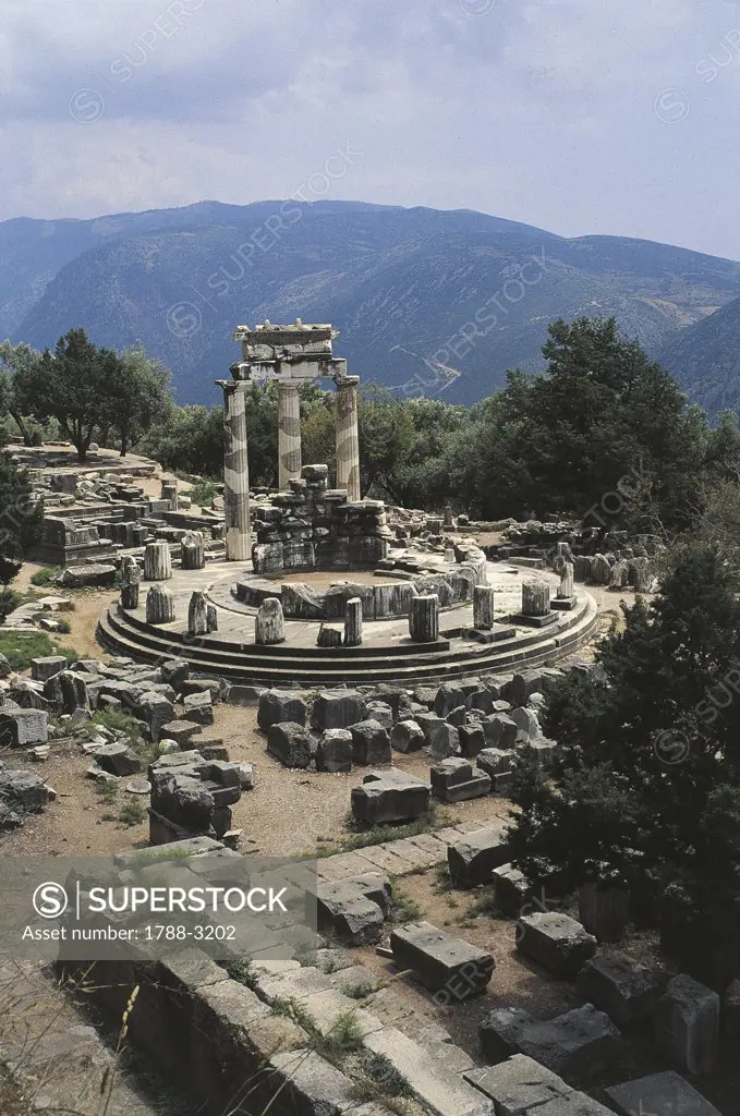 Greece - Central Greece - Delphi (UNESCO World Heritage Site, 1987). Tholos. 4th century b.C.