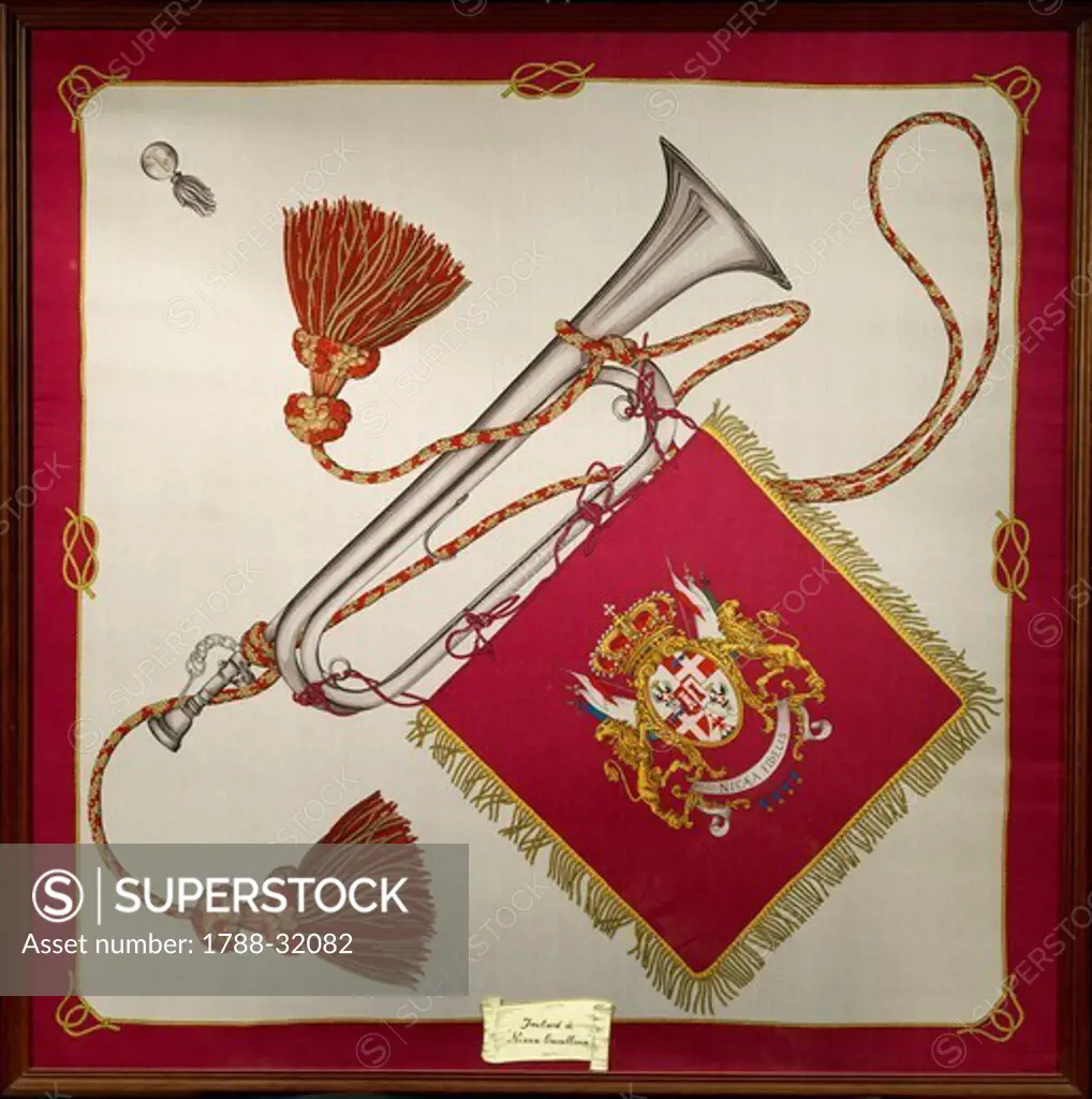 Militaria, Italy. Scarf of the Regiment of the Nice Cavalry.