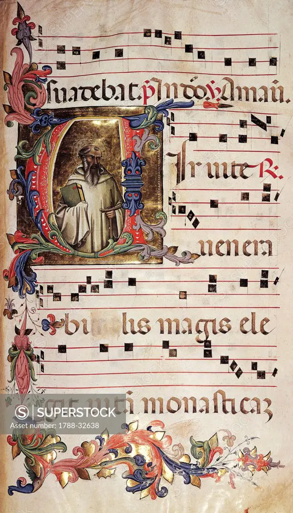 Miniature, by Lorenzo Monaco, Choir of Saint Romuald, Italy 15th Century.