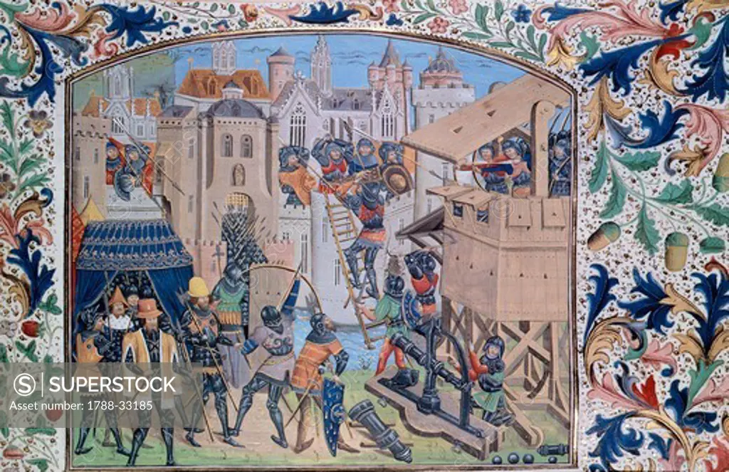 War of the Roses: capture of Ridobane, miniature, England, 15th Century.