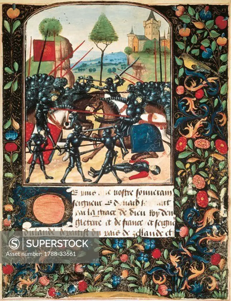 War of the Roses: Battle of Barnet (1471), miniature, England.