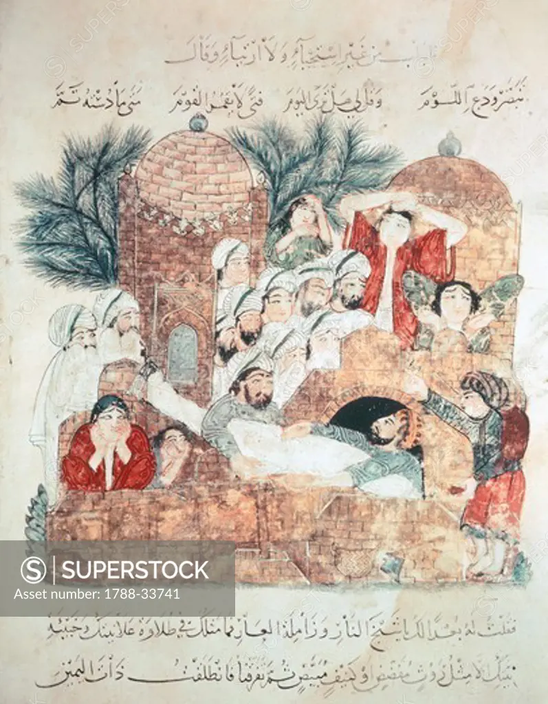 Funeral procession, Arabic miniature, 15th Century.