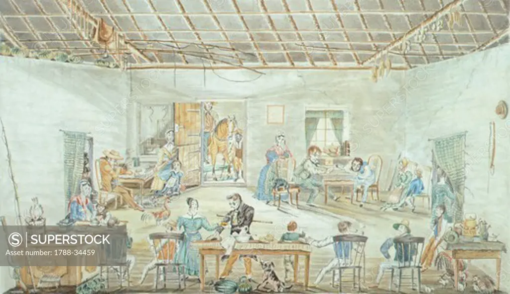Interior of a Boer farm, 1848, South Africa 19th century.