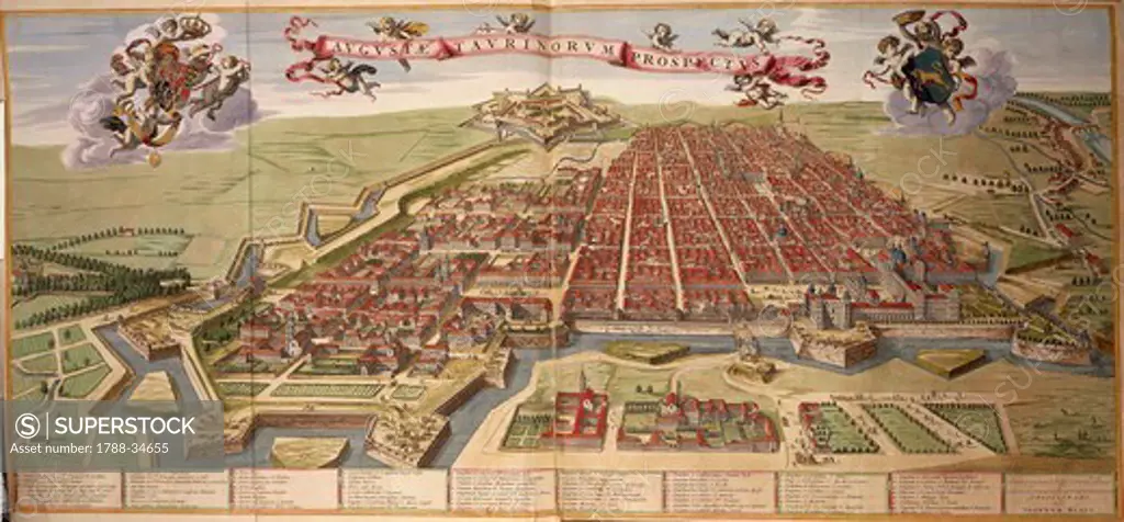 Cartography, Italy, 17th century. Map of Turin, fromTheatrum Sabaudiae, by Joan Blaeu.