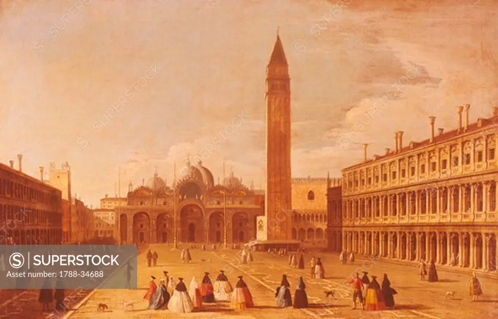 St Mark's Square in Venice, Italy 18th Century.