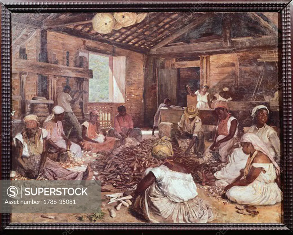 Cassava processing, 1892, by Modesto Brocos y Gomes, Brazil 19th Century.