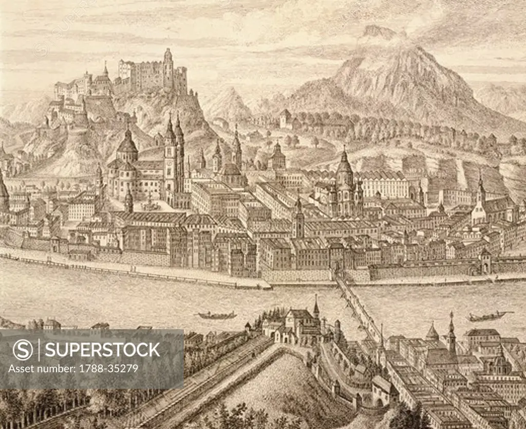 View of Salzburg, Austria 18th Century