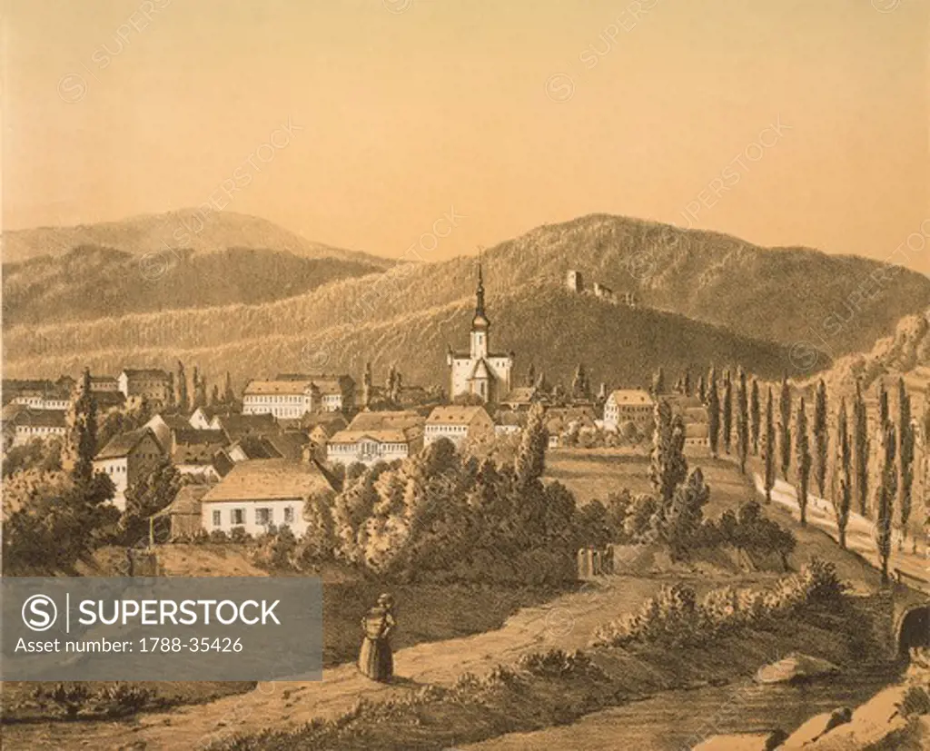 Austria, 19th century. View of Linz.