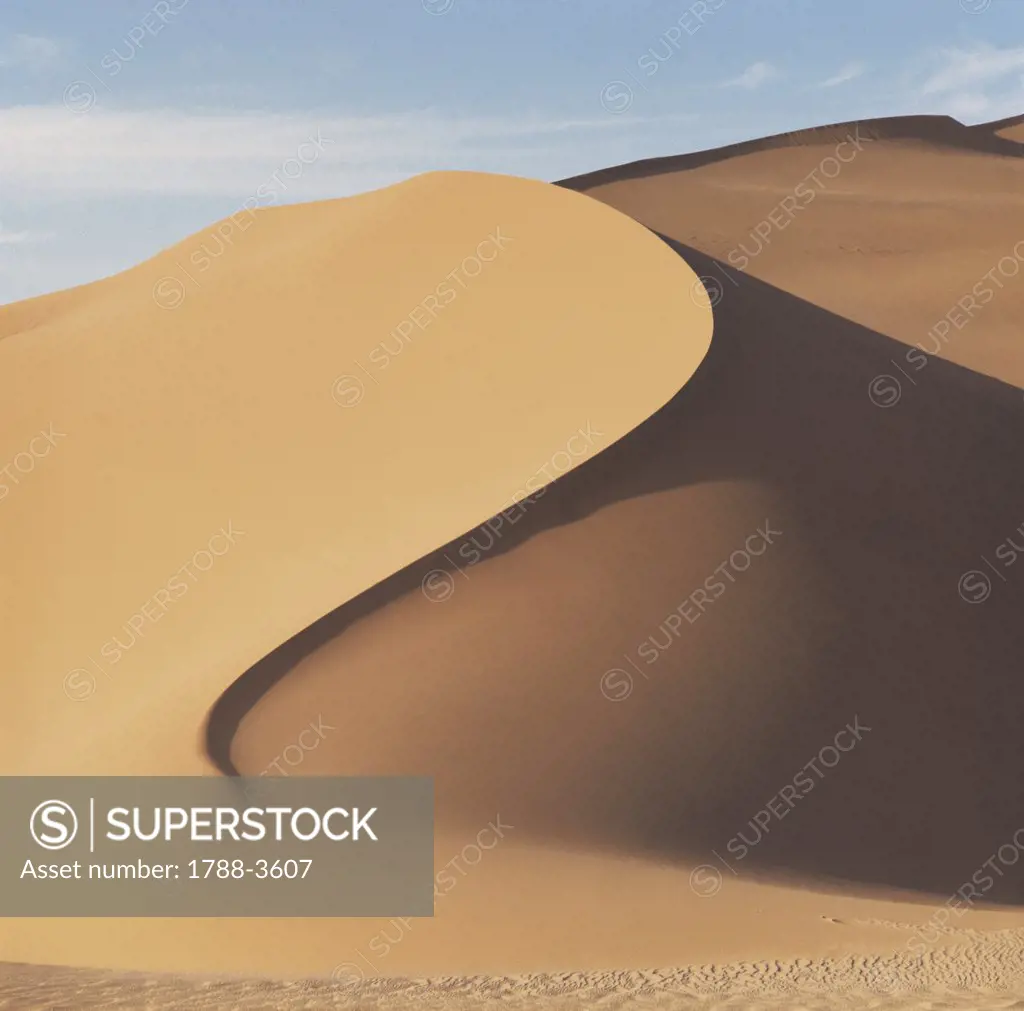 Sand dunes in the desert, Tenere Desert, Grand Erg Of Bilma, Niger