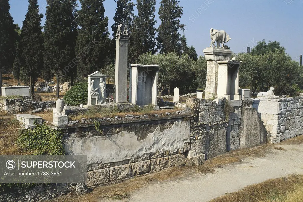 Greece - Attica - Athens. Kerameikos. Cemetery. Street of the Tombs