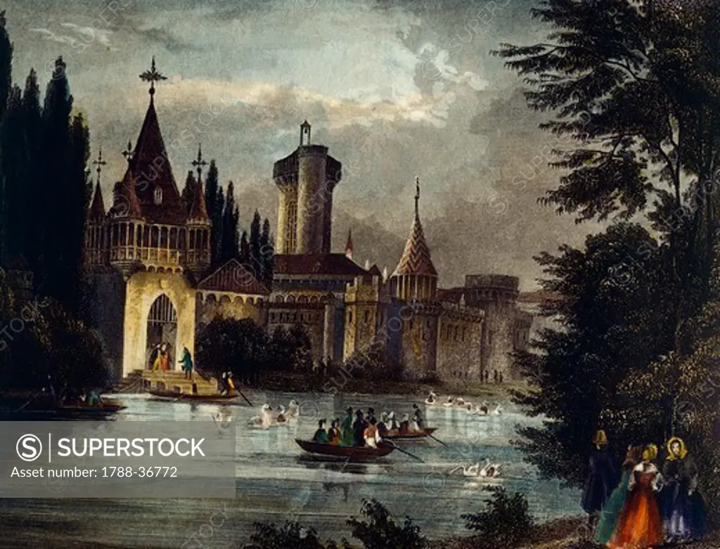 Laxemburg Castle in Vienna, Austria 19 th Century.