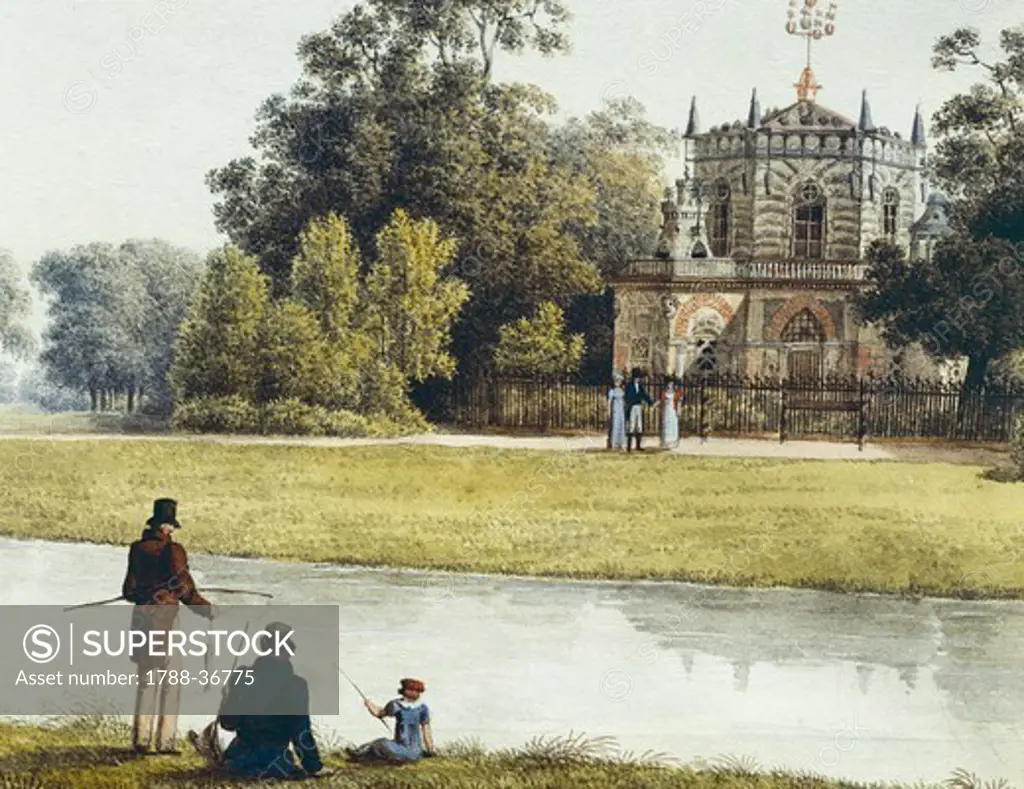 Laxemburg Castle Park in Vienna , Austria 19th Century.