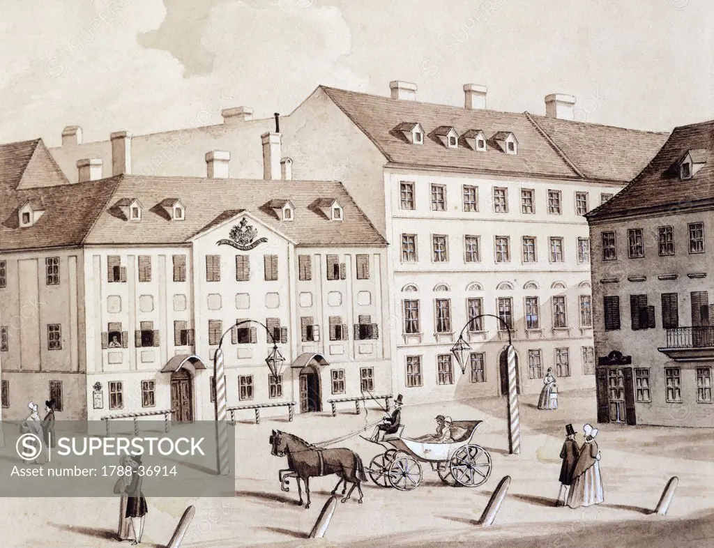 Leopoldstadt theatre in Vienna, Austria 19th Century.