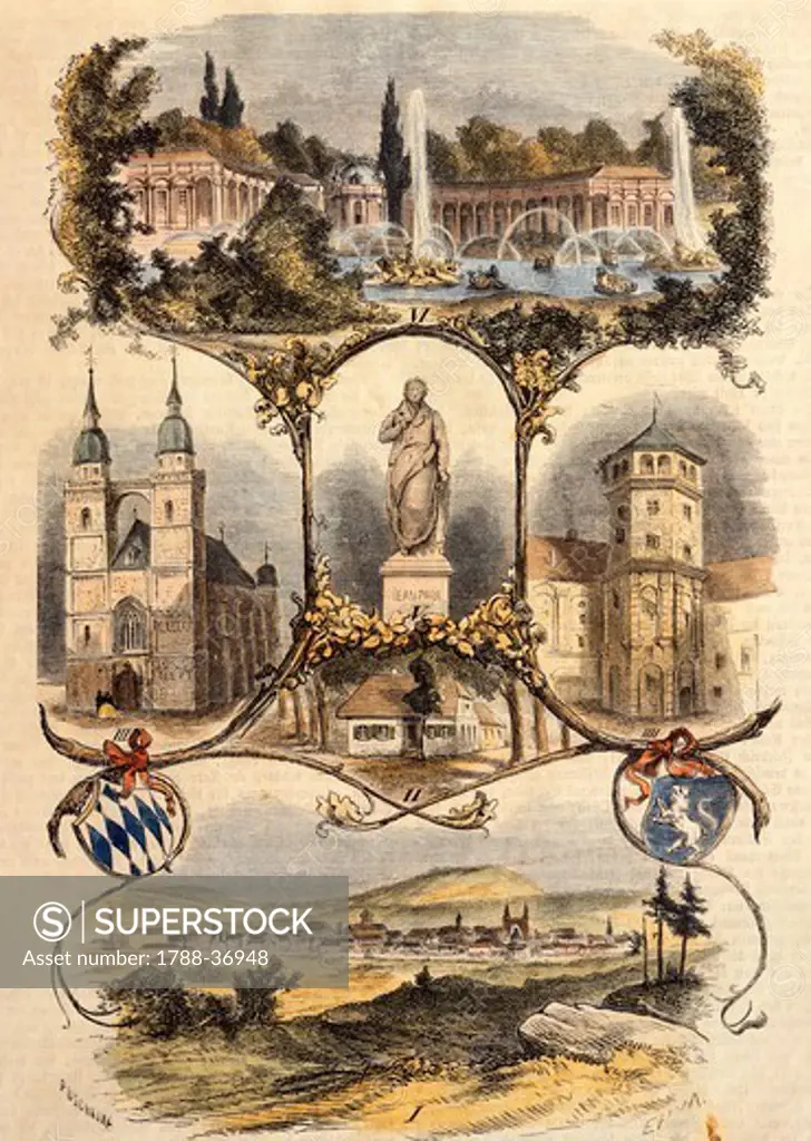 View of Bayreuth, 1860, Germany 19th Century.