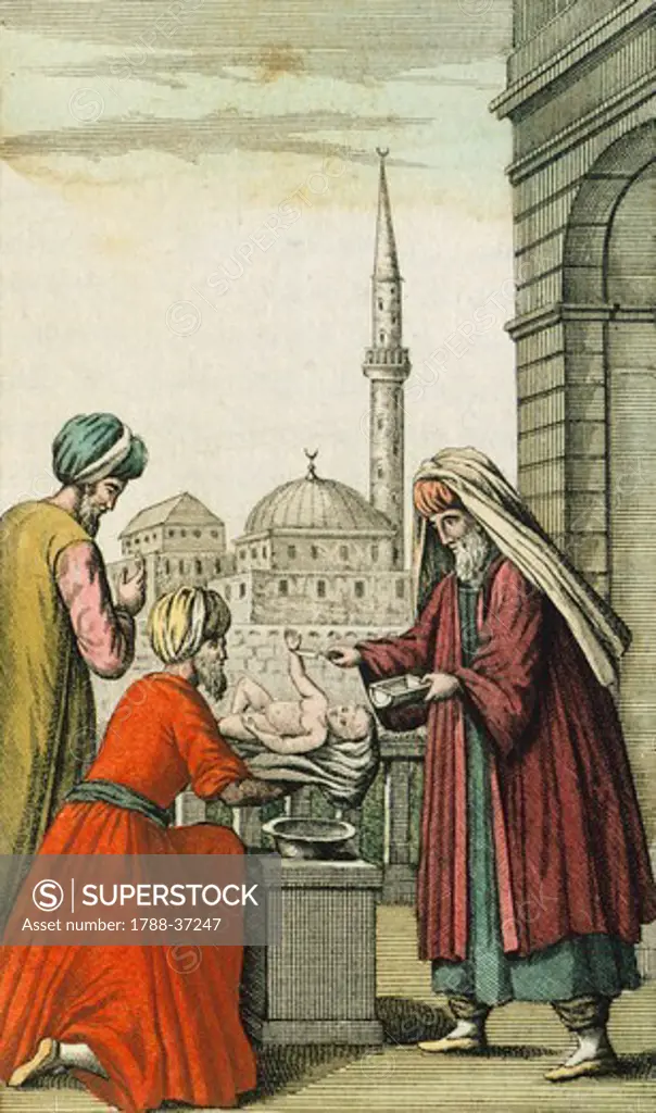 Circumcision, Turkey 19th century. Print.