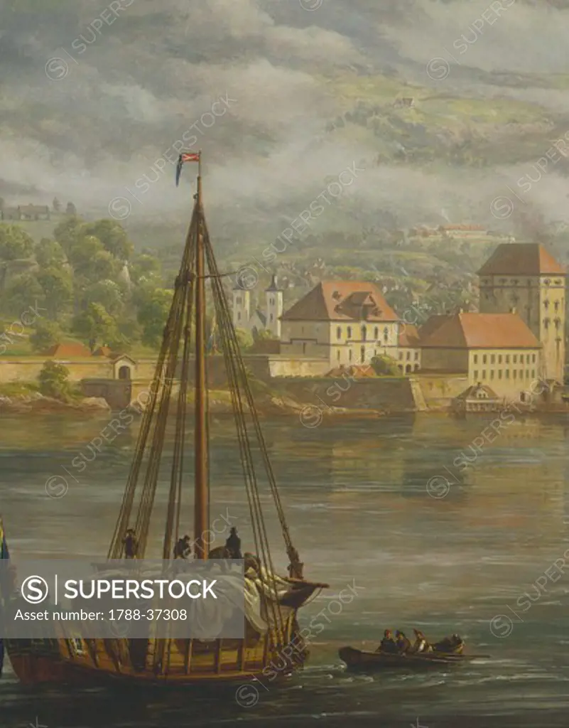 View Of Bergen by Johan Christian Clausen Dahl (1788-1857), Norway 19th century.