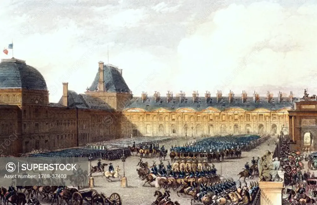 Troops Parade , Paris, France 19th century.