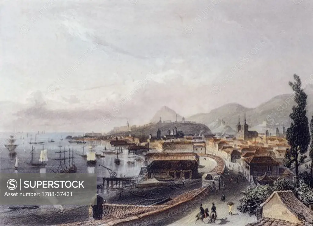 View of Rio de Janeiro, Brazil 19th Century. Print.