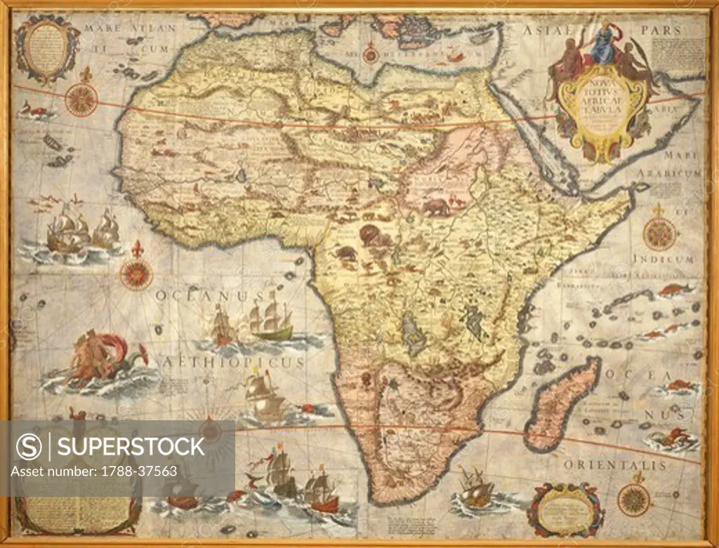 Cartography,17th century. Map of Africa in 1686 by Joan Blaeu.