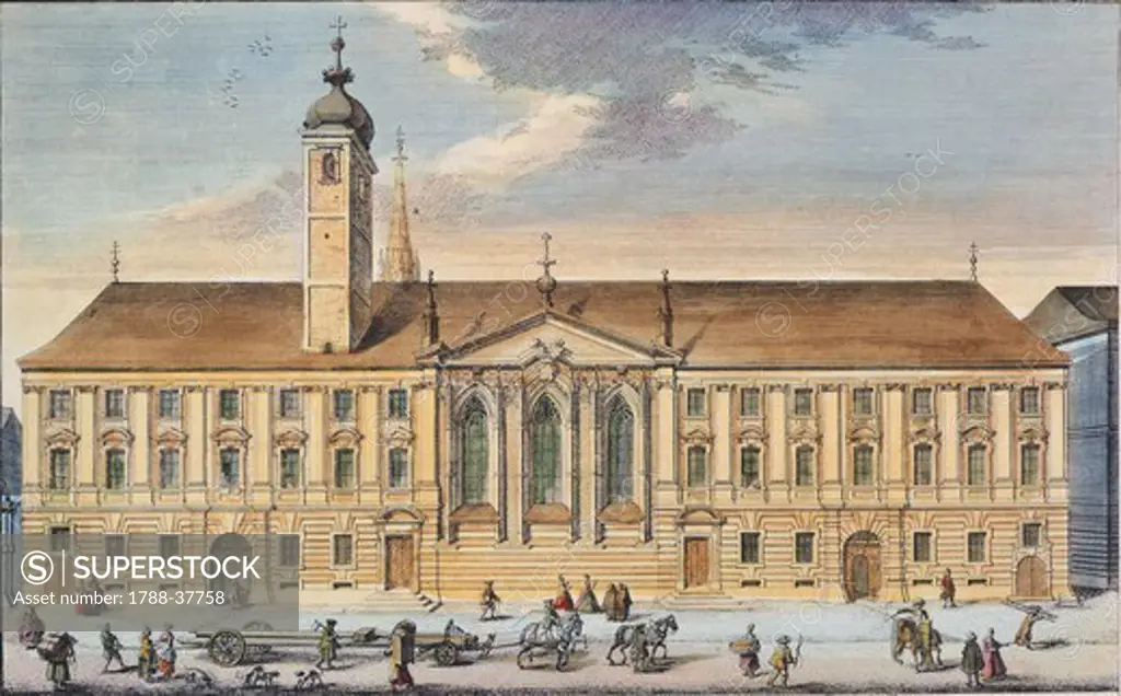 The Teutonic Order House and the Church of St. Elizabeth in Vienna, Austria 18th Century.