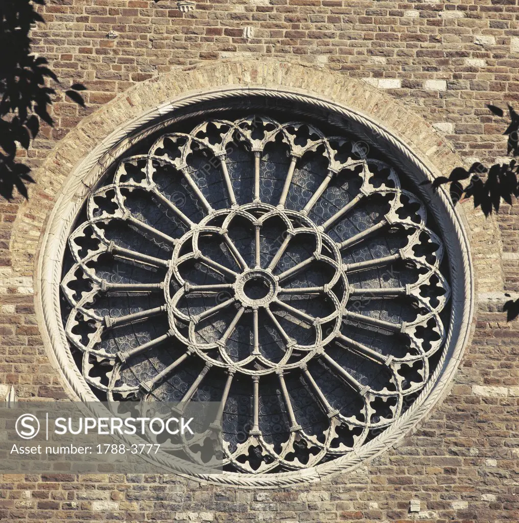 Close-up of a rose window, Cathedral Of St. Justus, Trieste, Trieste Province, Friuli-Venezia Giulia, Italy