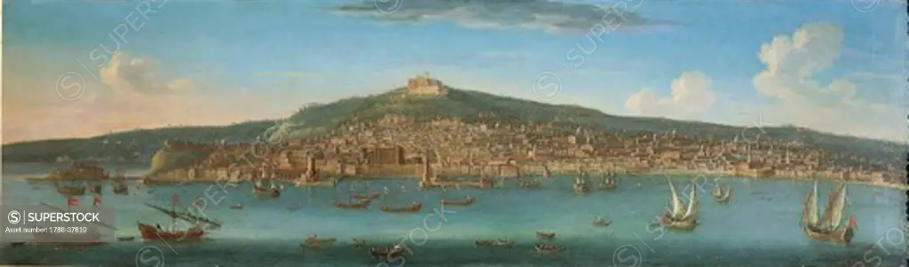Orazio Grevenbroeck (1670-1743). View of Naples from the sea.