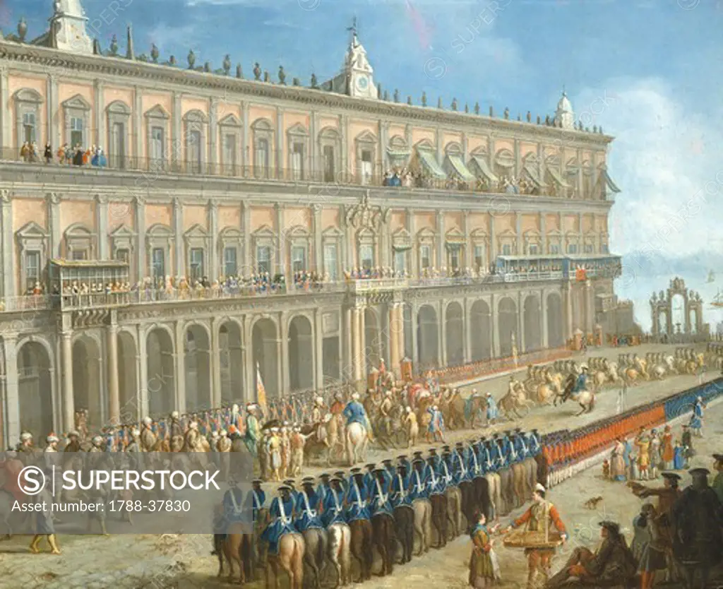 The Turkish embassy at The Royal Palace of Naples, Italy 18th century.