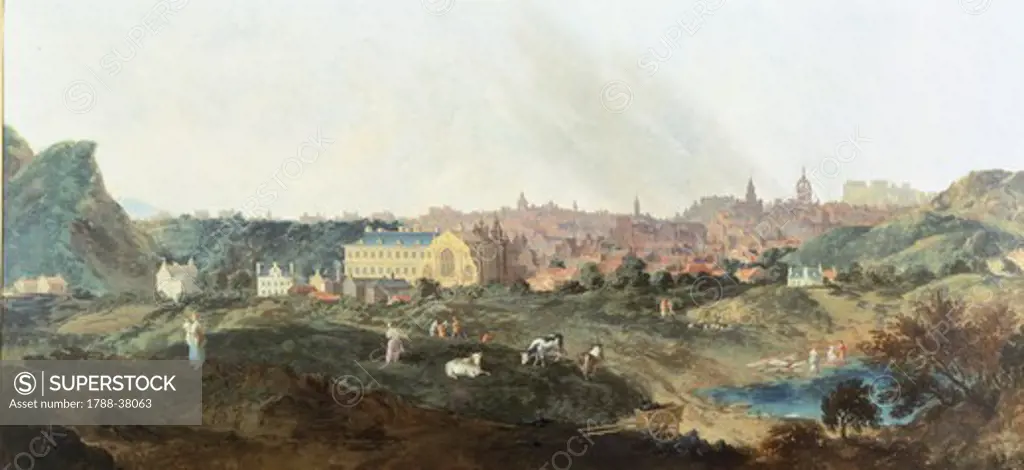 View of Edinburgh, by William Delacour, 1759, Scotland  18th century.