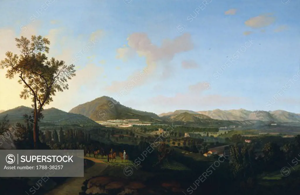 View of San Leucio, by Antonio Veronese (1764-1829), Italy 18th-19th Century.