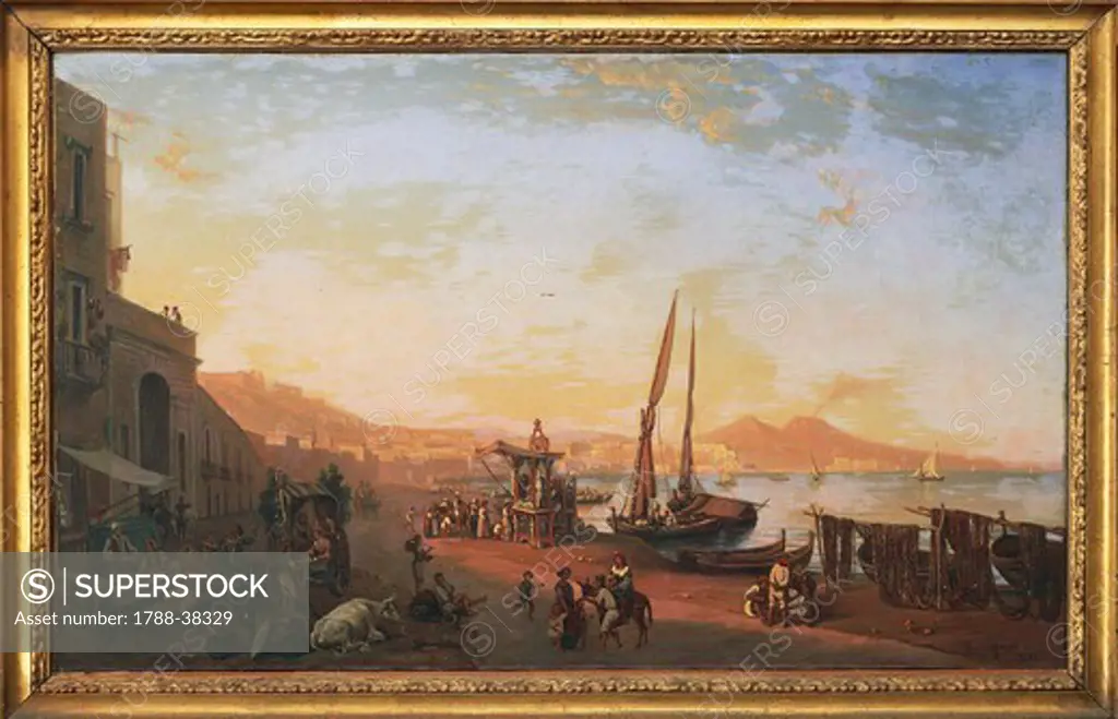 Gabriele Smargiassi (1798-1832). Naples from Mergellina, 1843. Oil on canvas, 50.5x76 cm.