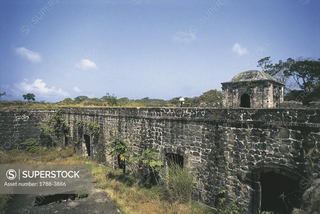 High angle view of an old fort, San Lorenzo Fort, Colon, Panama