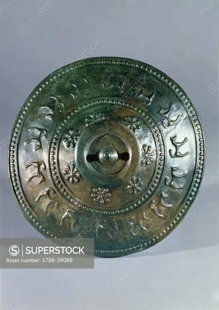 Celtic civilization, Austria. Embossed bronze lid. From Hallstatt, tomb 697