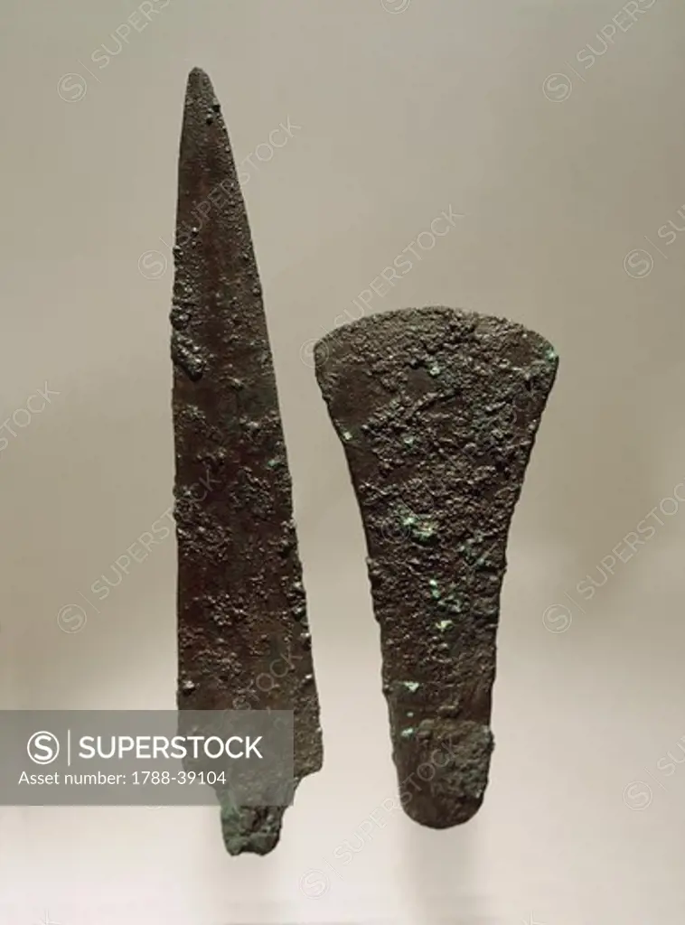 Prehistory, Syria, 3rd millennium b.C. Ax and spearhead.