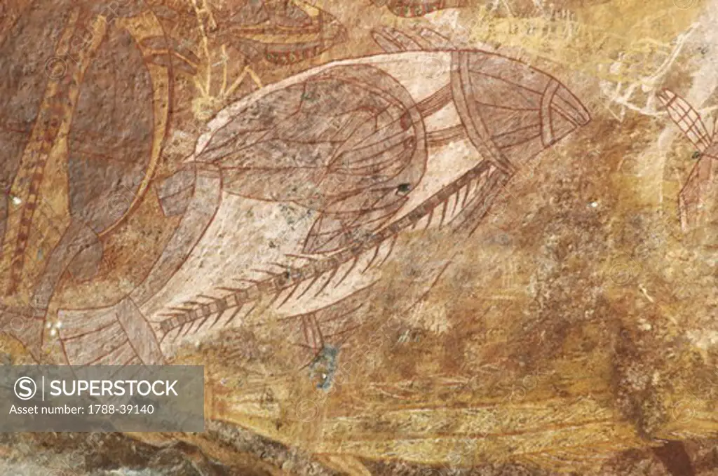 Australia - Northern Territory - Arnhem Land. Kakadu National Park (UNESCO World Heritage List, 1981), Obiri Rock, aboriginal rock paintings