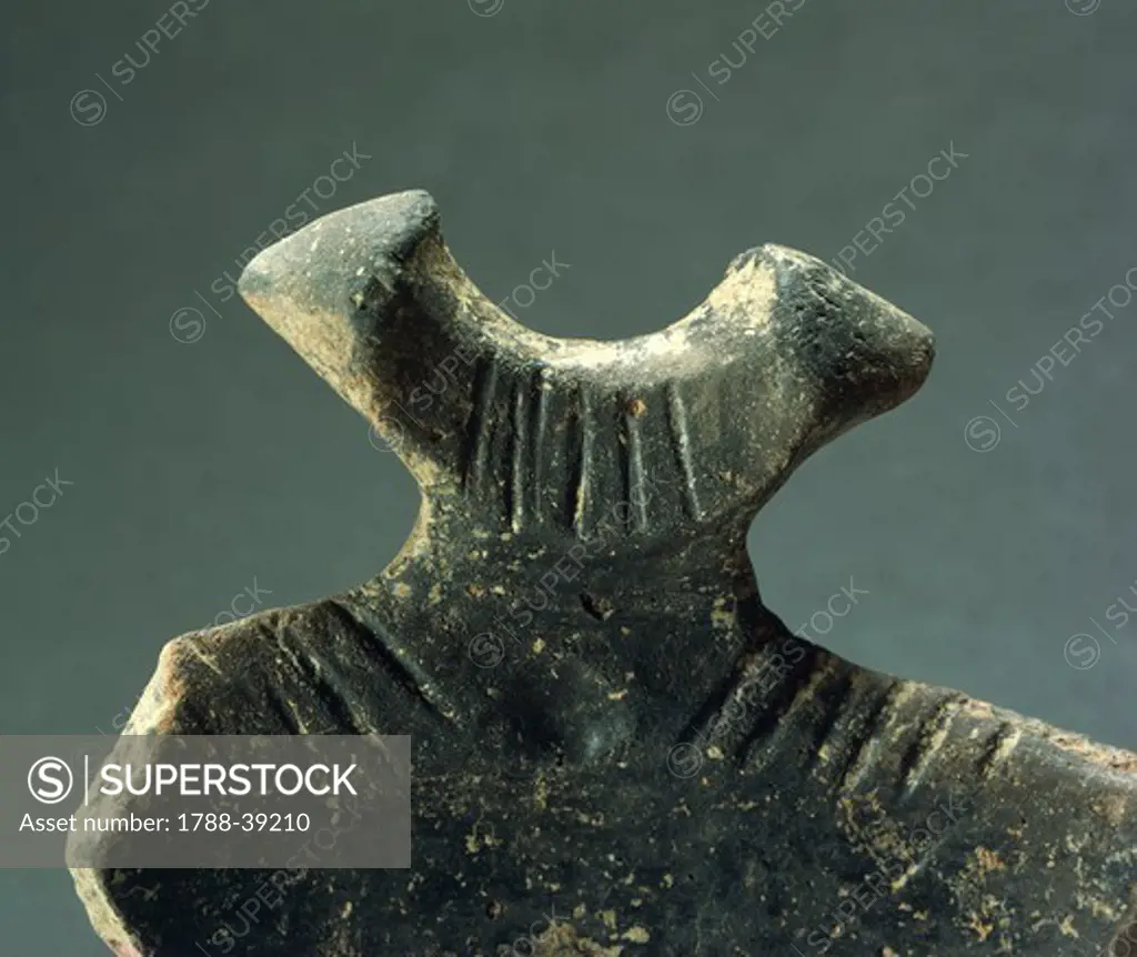 Prehistory, Italy, Bronze Age. Terramare culture. Horned handle. From Emilia Romagna Region.
