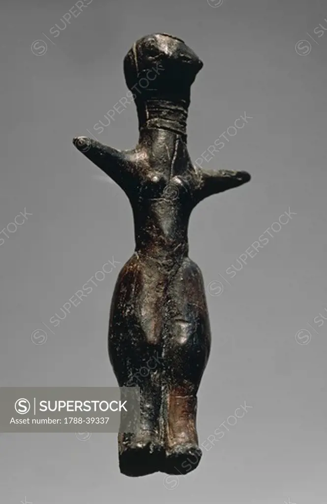 Prehistory, Czech Republic, Neolithic. Clay female idol. From Znojmo.