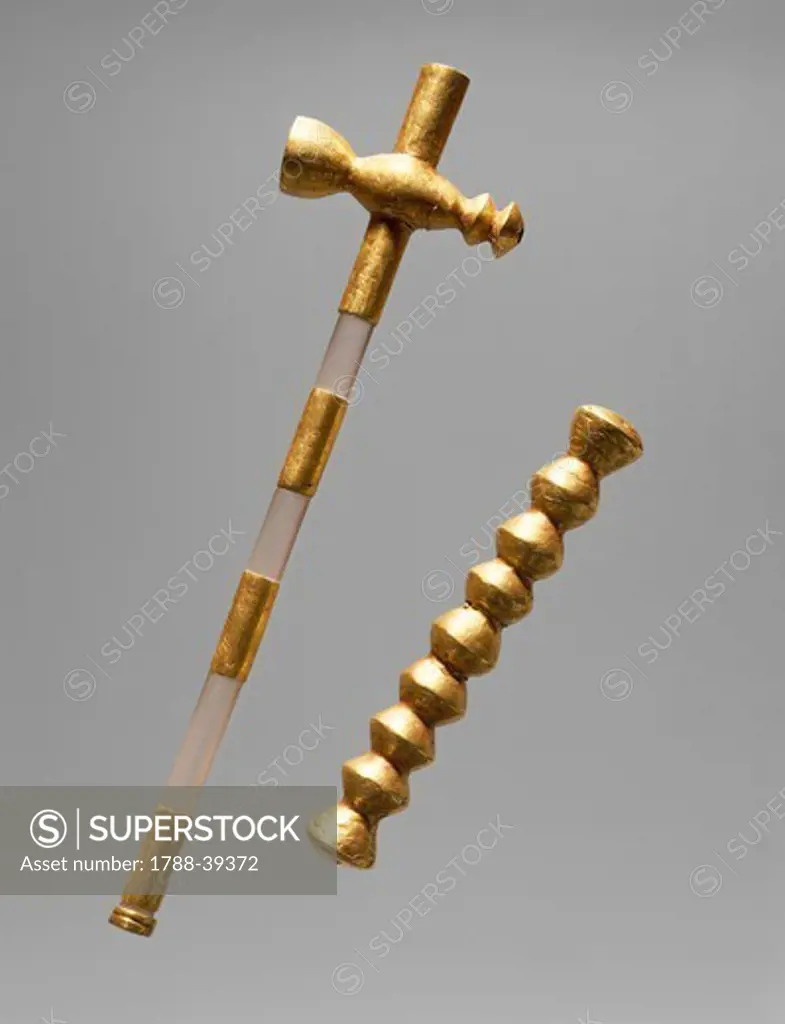 Prehistory, Bulgaria, Eneolithic. Gold sceptre. From tomb 36 of Varna excavations.