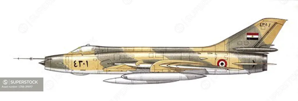 Aviation - Yemeni MiG-21F. Color illustration