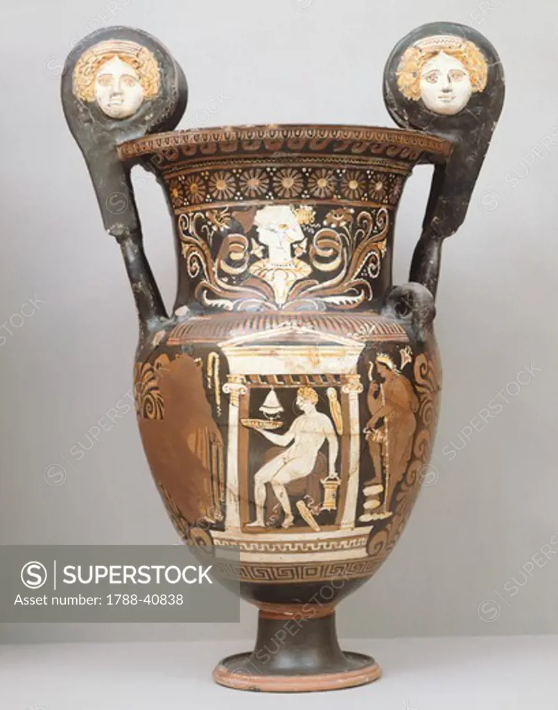 Krater (large vase) . Red-figure pottery. Etruscan Civilisation, 4th Century BC.