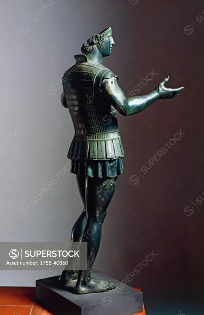 Bronze statue of a warrior (known as Marte di Todi), from Todi. Etruscan Civilization, ca 400 BC.