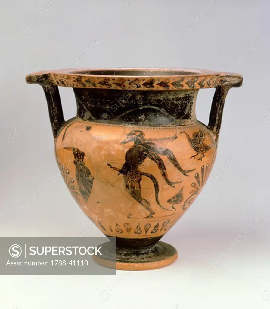 Krater by the Micali Painter. Black-figure pottery. Etruscan Civilisation, 6th Century BC.