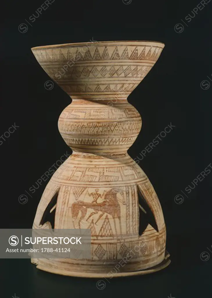 Holmos by Argivo Painter. Geometric pottery. Etruscan Civilization, 725-700 BC.