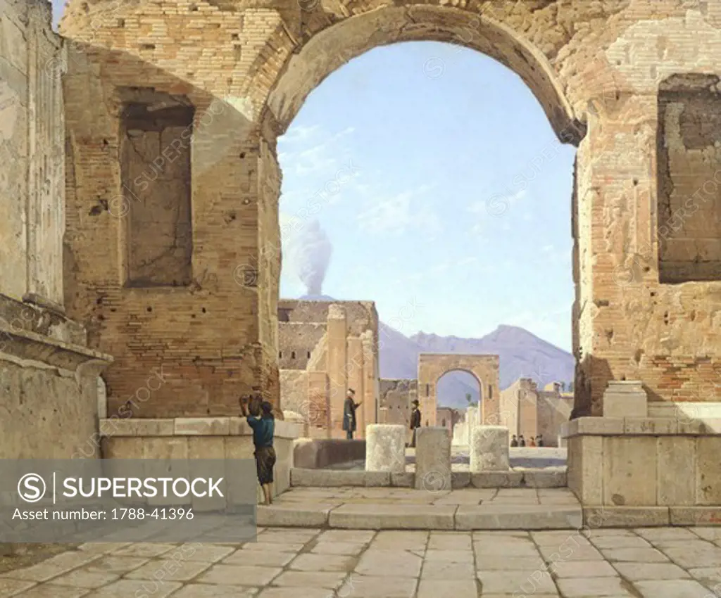 The Forum of Pompeii, by Enrico Gaeta (1840-1887).